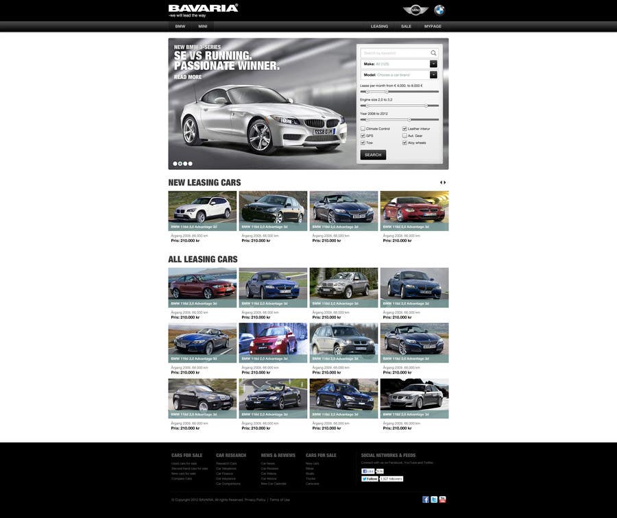 Bài tham dự cuộc thi #12 cho                                                 Website Design for Bavaria KBH (Car Leasing + Finansing website)
                                            
