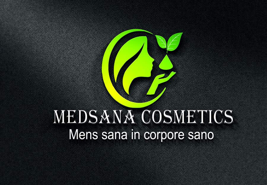 Proposta in Concorso #4 per                                                 logo for my business. Its about natural home-made cosmetics (cremes, soaps etc) witch are also terapeutical. The name is "medsana cosmetics". slogan is "mens sana in corpore sano" . Maybe a woman shape from the side holding something like a chamomile
                                            