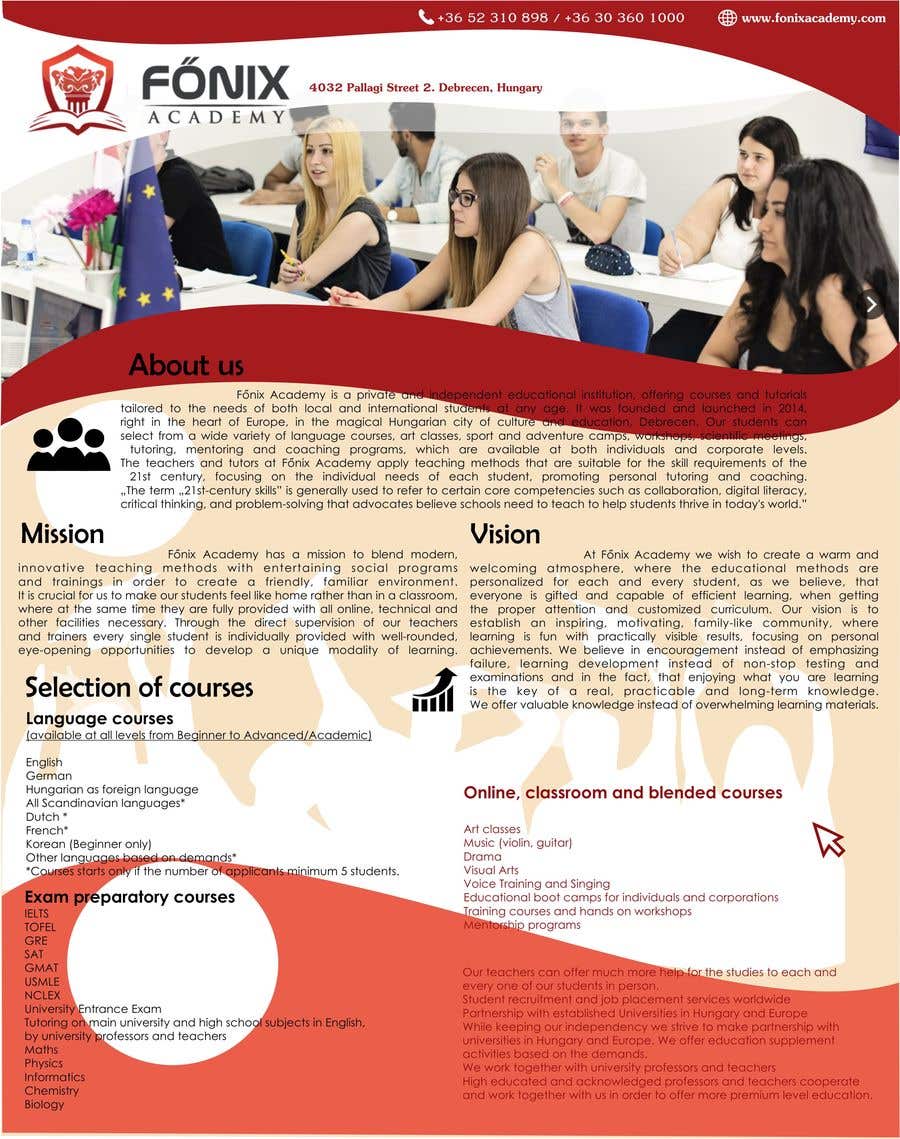 Proposta in Concorso #14 per                                                 Design a brochure for our students applicants
                                            