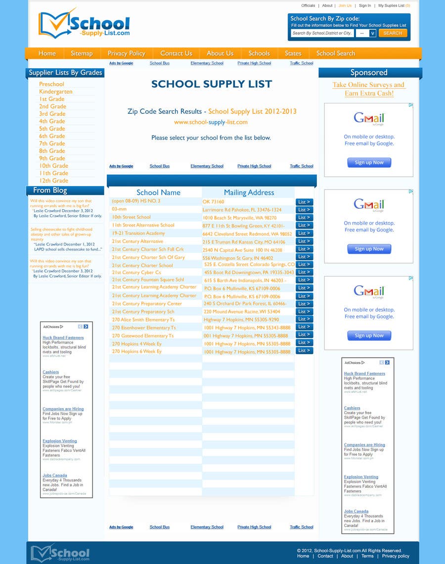 
                                                                                                            Konkurrenceindlæg #                                        53
                                     for                                         Website Design for School-Supply-List.com
                                    