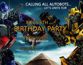 #6 para Birthday Announcement Cartoon Drawing for Transformers Party de M13DESIGN