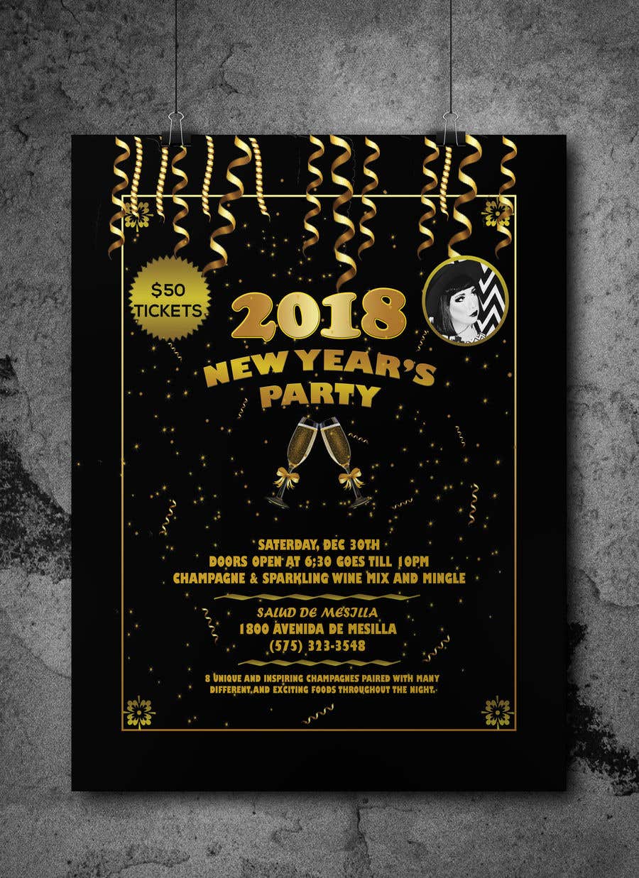 Konkurrenceindlæg #35 for                                                 Need a flyer for a Dec 30th new year themed party
                                            