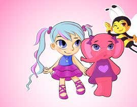 #34 for CUTE 2D Character Design of a girl, elephant and bee! (2D ONLY, FULL COLOR, CARTOON) by taliyahh