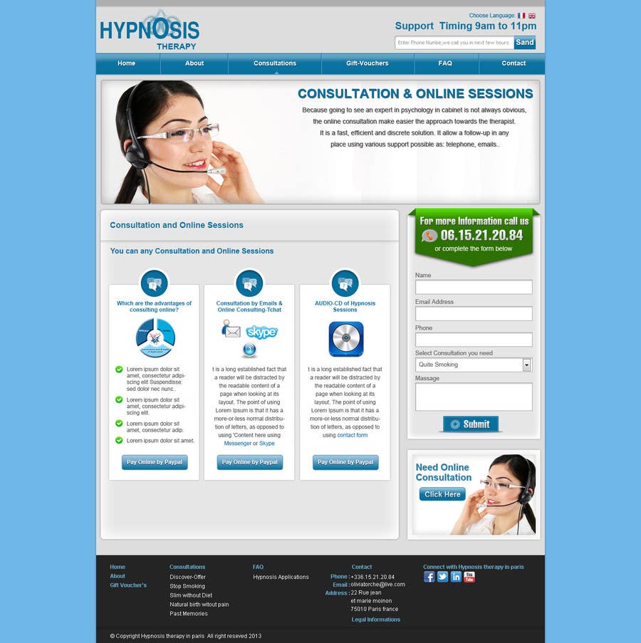 Contest Entry #42 for                                                 Website Design for EMERGENCY HYPNOSIS
                                            
