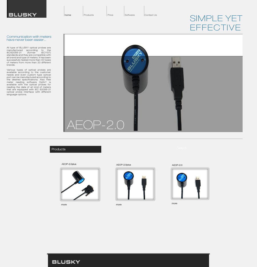 Tävlingsbidrag #69 för                                                 Website Design for BLUSKY optical probes
                                            