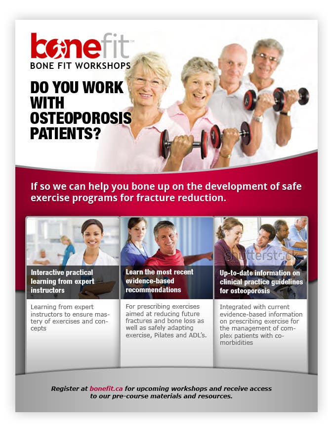 Proposition n°15 du concours                                                 Poster Design for Osteoporosis Canada- Bone Fit Program
                                            