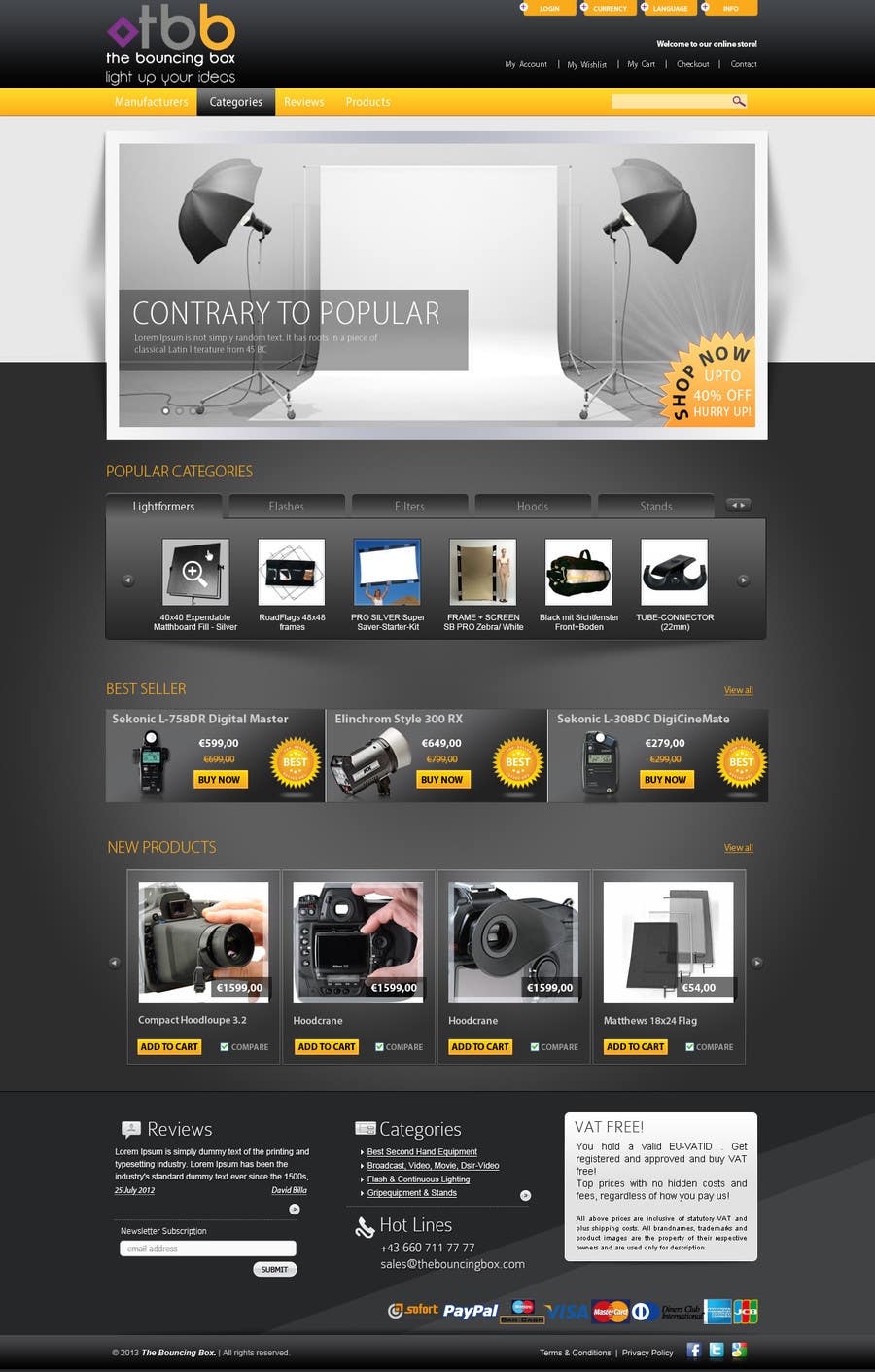Konkurrenceindlæg #9 for                                                 New Graphic Design for photo equipment web shop  www.thebouncingbox.com
                                            