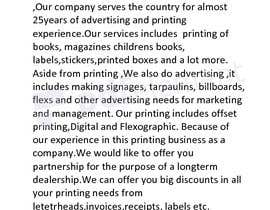 #7 cho Write a successful letter introducing printing company email bởi sonnybautista143