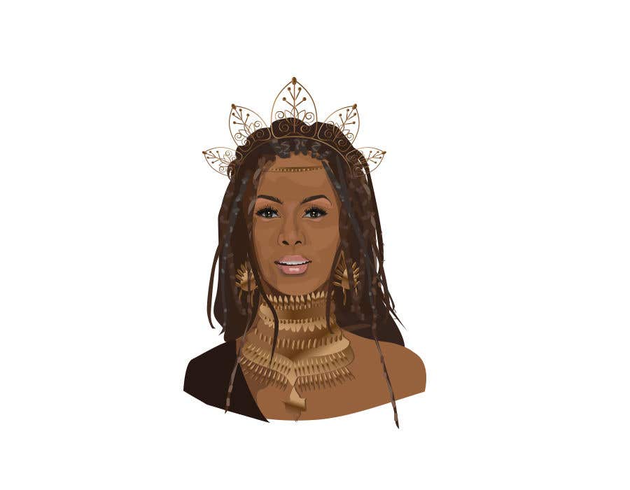 Participación en el concurso Nro.3 para                                                 Black Woman Illustration With Braids Wearing A Crown
                                            