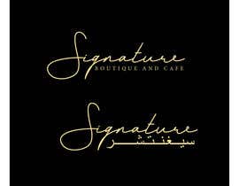 #32 for I need a logo design for a boutique and cafe. The shop&#039;s name is &quot;Signiture Boutique and Cafe&quot; 
Colors of the logo: 
- golden
- black 
The writing of the word Signiture is to be as a real signiture style. by Inventeour