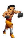 Nro 24 kilpailuun Design an Asian Boxer Cartoon Character with 4 different punching actions/posts all in full body. (*Suggest to best use &quot;Srisaket Sor Rungvisai&quot; as the referral for the character) käyttäjältä RakintorWorld