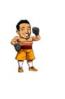 Nro 25 kilpailuun Design an Asian Boxer Cartoon Character with 4 different punching actions/posts all in full body. (*Suggest to best use &quot;Srisaket Sor Rungvisai&quot; as the referral for the character) käyttäjältä RakintorWorld