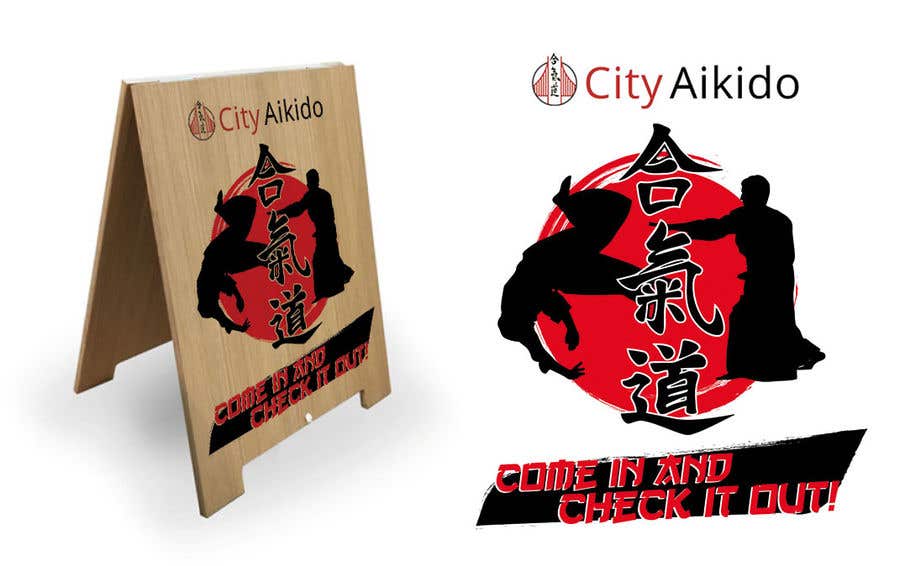 Proposition n°33 du concours                                                 Design a Sandwich Board Welcome Sign for an Aikido Dojo
                                            