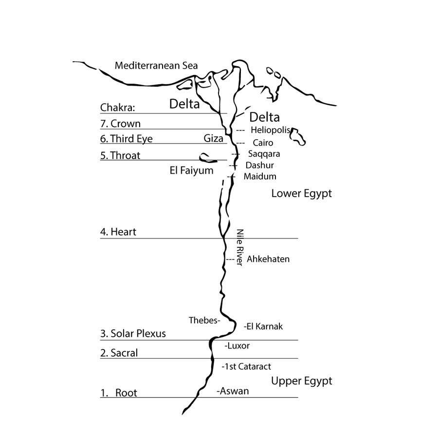 Penyertaan Peraduan #10 untuk                                                 Sketch of  Map of Egypt and Chakras  per my example
                                            