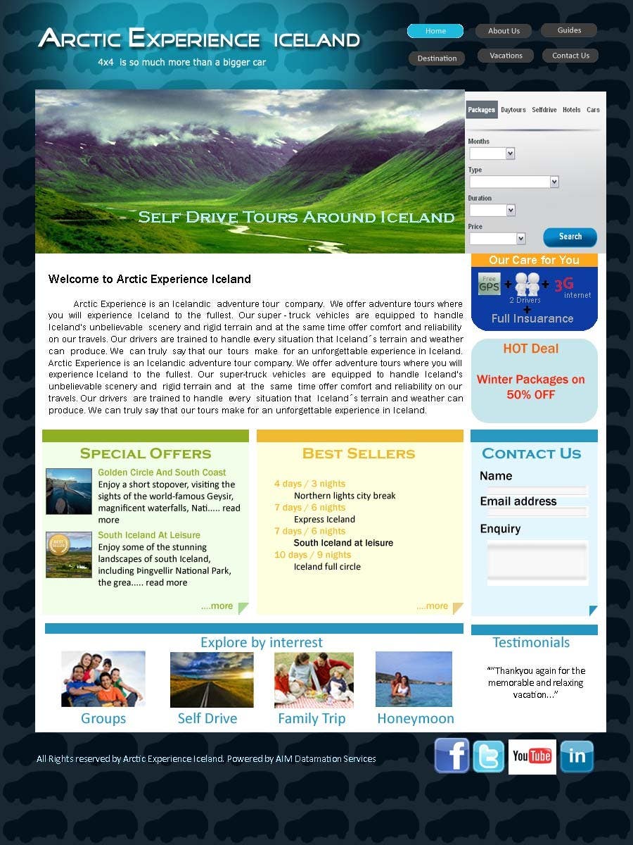 
                                                                                                                        Proposition n°                                            17
                                         du concours                                             Website Design for Arctic Experience Iceland
                                        