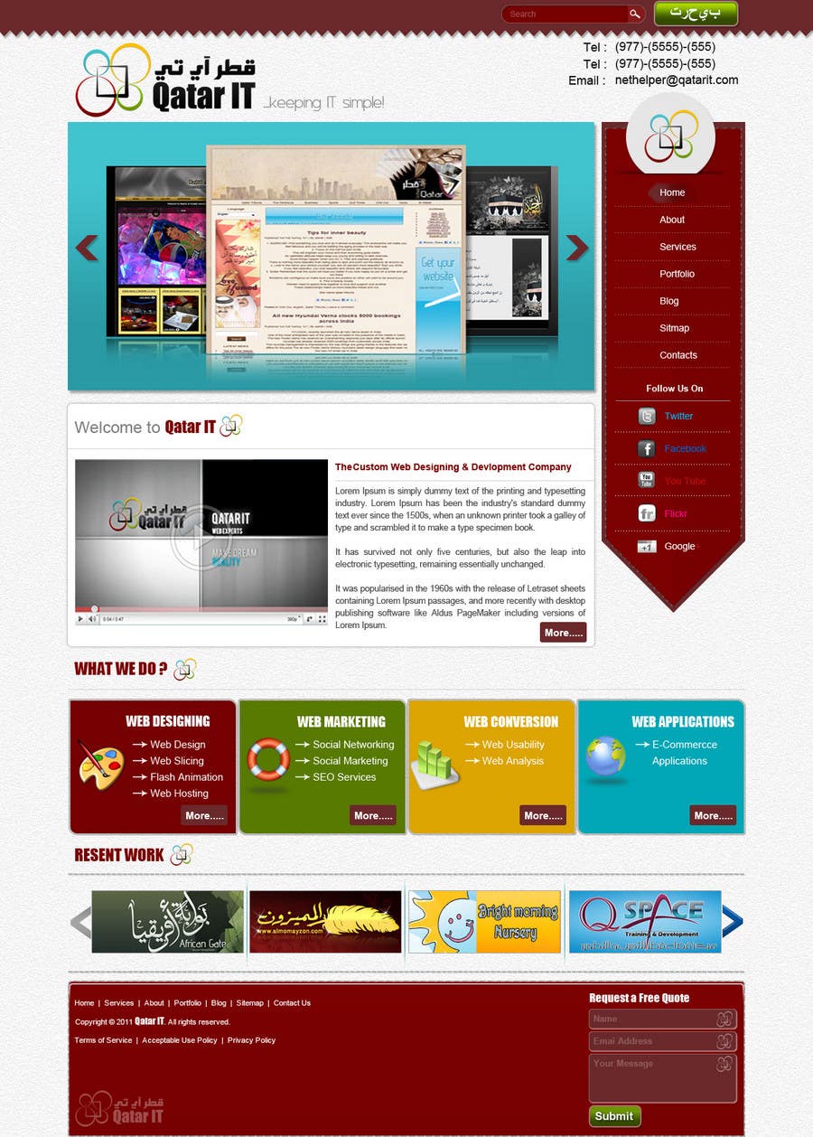Tävlingsbidrag #55 för                                                 Website Design for Qatar IT
                                            