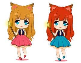 #1 ， My daughter wishes a personal sweet manga or chibi girl with orange fox ears and a magic wand which may look like a painting brush. She is very creative and wishes to use it as a personal image resp. logo. Dress and colour of hair may vary. 来自 risakuro