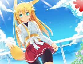 #21 for My daughter wishes a personal sweet manga or chibi girl with orange fox ears and a magic wand which may look like a painting brush. She is very creative and wishes to use it as a personal image resp. logo. Dress and colour of hair may vary. by NayeemaAfreen