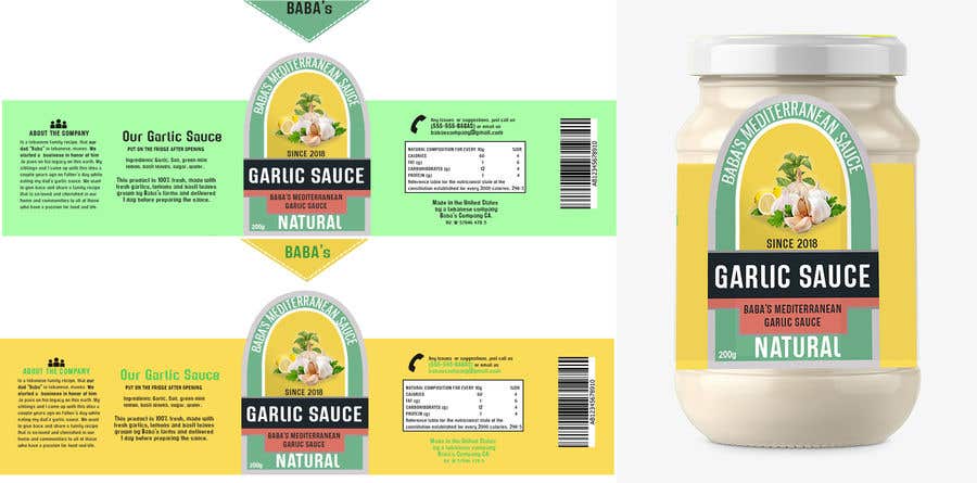 Συμμετοχή Διαγωνισμού #24 για                                                 Garlic Sauce Food Label Design
                                            
