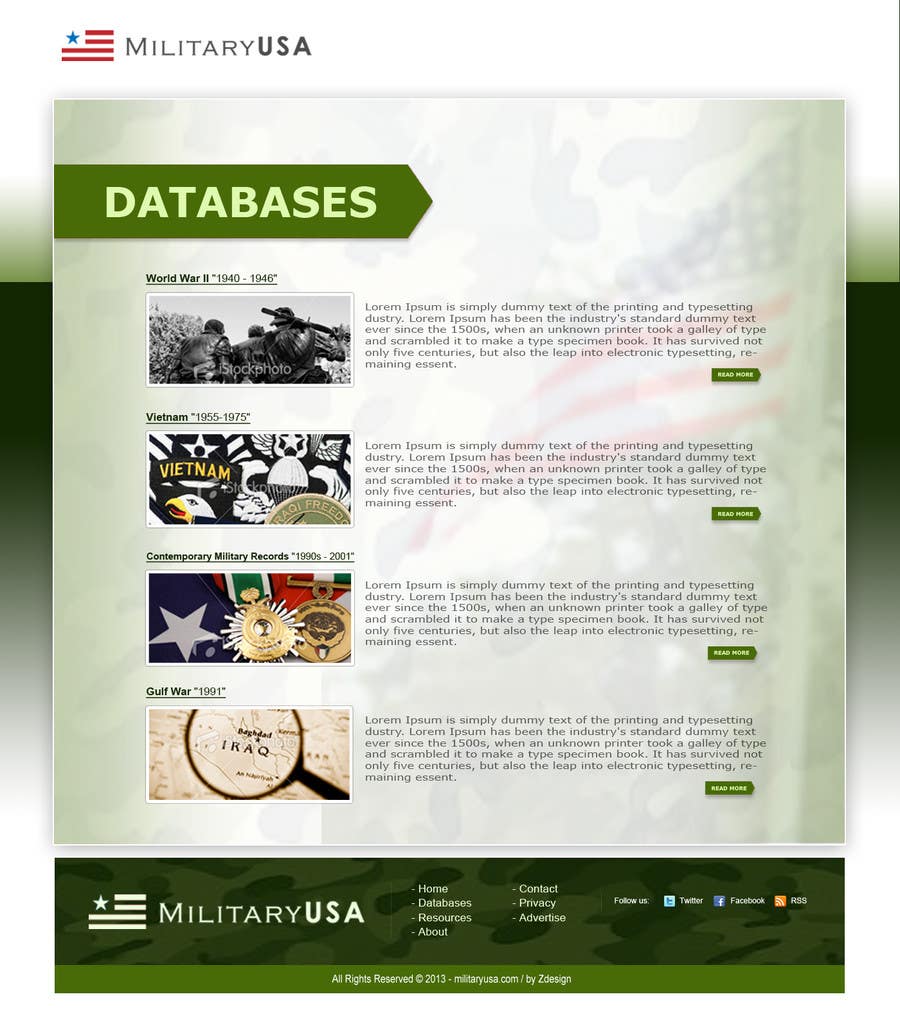 Penyertaan Peraduan #54 untuk                                                 Website Design for MilitaryUSA.com
                                            