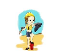 #48 para Cartoon image young worker using both arms to do her job de IgnacioSlothboss