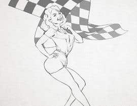 #18 pёr Illustrate Vintage style (classy) pinup girl with a Checkered Racing Flag nga mongreldude