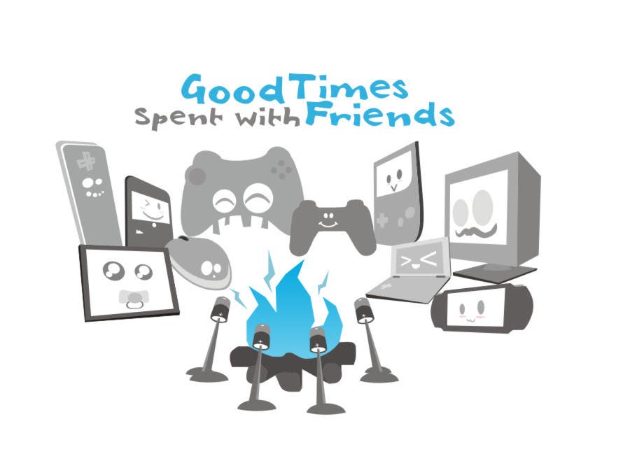 #30. pályamű a(z)                                                  Gaming theme t-shirt design wanted – Good Times Spent with Friends
                                             versenyre