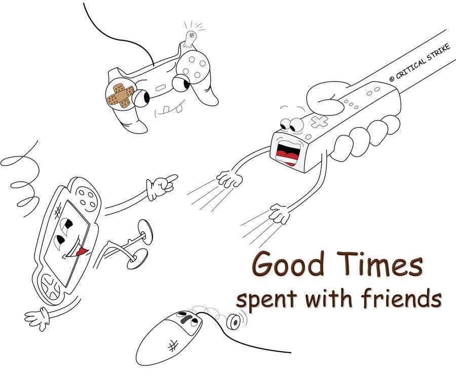 Kilpailutyö #9 kilpailussa                                                 Gaming theme t-shirt design wanted – Good Times Spent with Friends
                                            