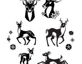 #19 para Vector bw illustrations of deer set (6-8 coordinating images) de LaurieE