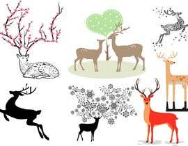 #15 für Vector bw illustrations of deer set (6-8 coordinating images) von abdullahanoman01