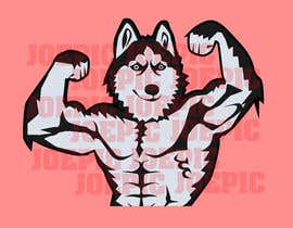 #4 für Illustration of a huskie dog with muscles von joepic