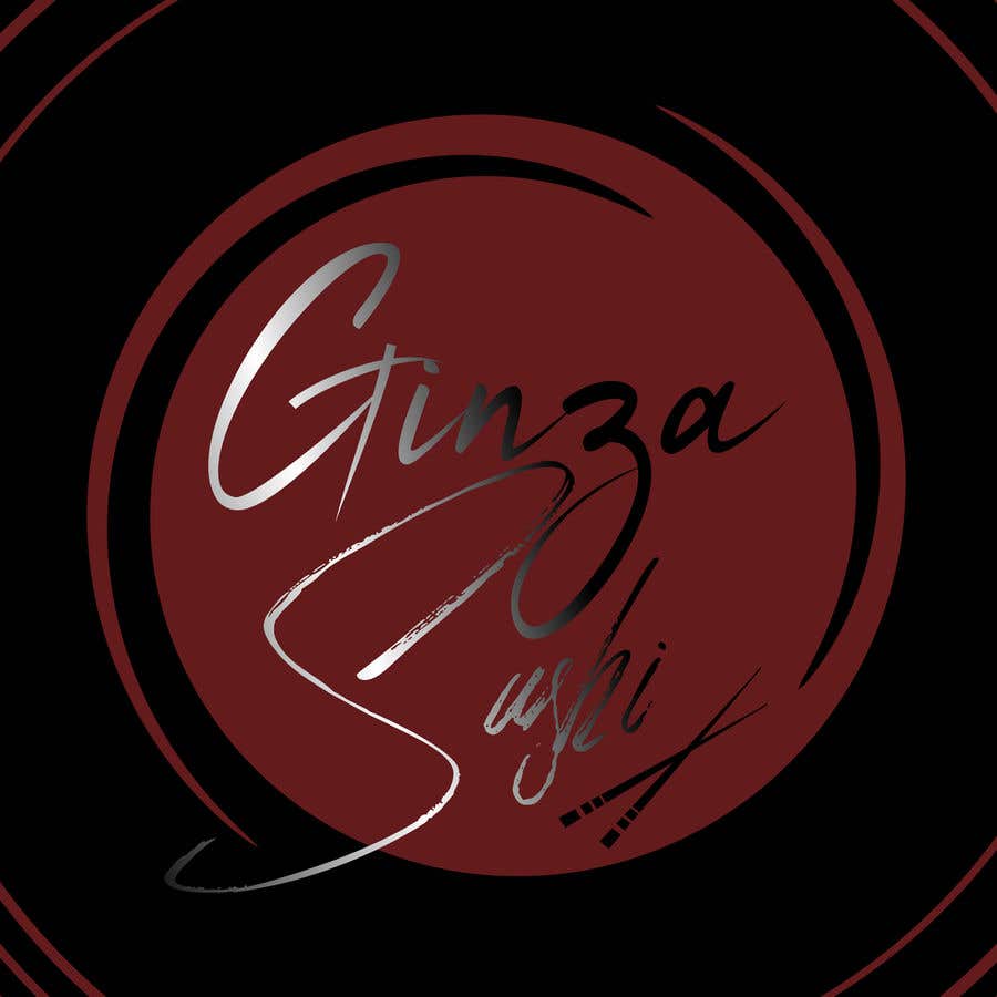 Συμμετοχή Διαγωνισμού #126 για                                                 Logo design for new restaurant. The name is Ginza Sushi. 

We are looking for classy logo with maroon, Black and touches of silver (silver bc of the meaning). Would also like a brushstroke look but a highly visible name.
                                            