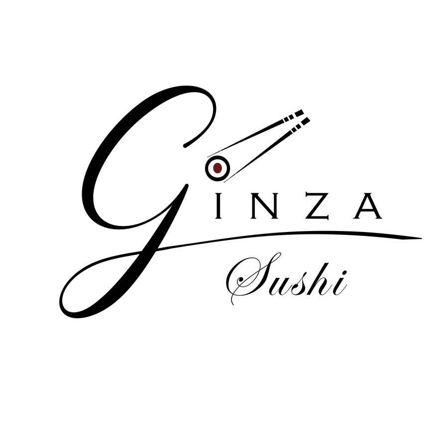 Συμμετοχή Διαγωνισμού #130 για                                                 Logo design for new restaurant. The name is Ginza Sushi. 

We are looking for classy logo with maroon, Black and touches of silver (silver bc of the meaning). Would also like a brushstroke look but a highly visible name.
                                            