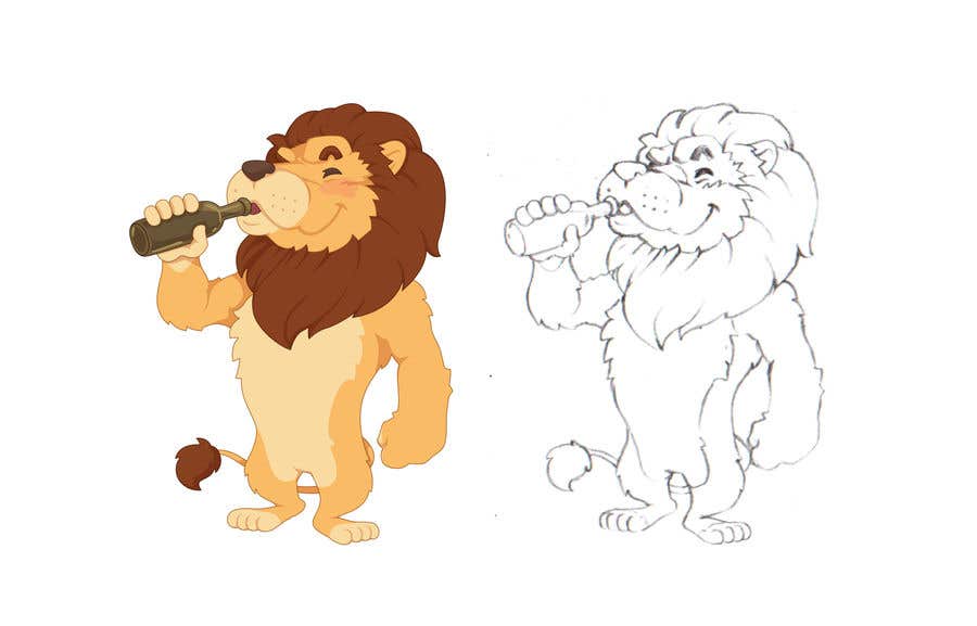 Intrarea #26 pentru concursul „                                                I want a cartoon lion drinking a beer glass
                                            ”