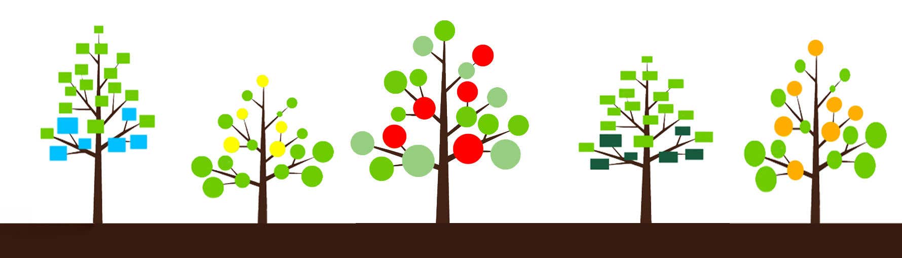 Proposition n°6 du concours                                                 Draw 5 Fruit trees in illustrator similar to the photo supplied
                                            