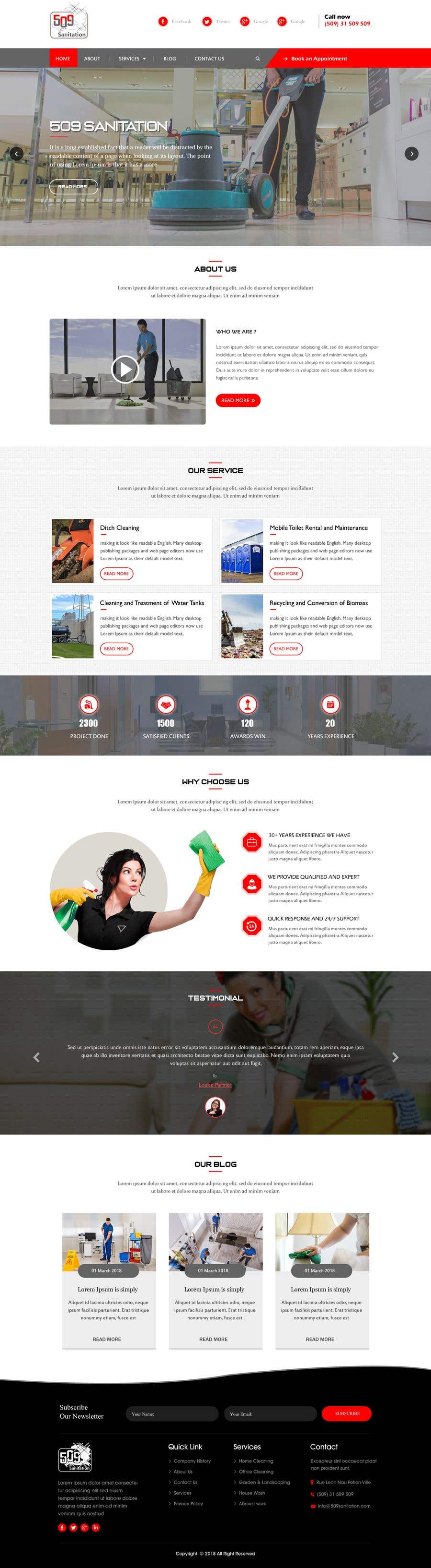 Proposition n°9 du concours                                                 Design a One Page Website for a cleaning Company Service
                                            