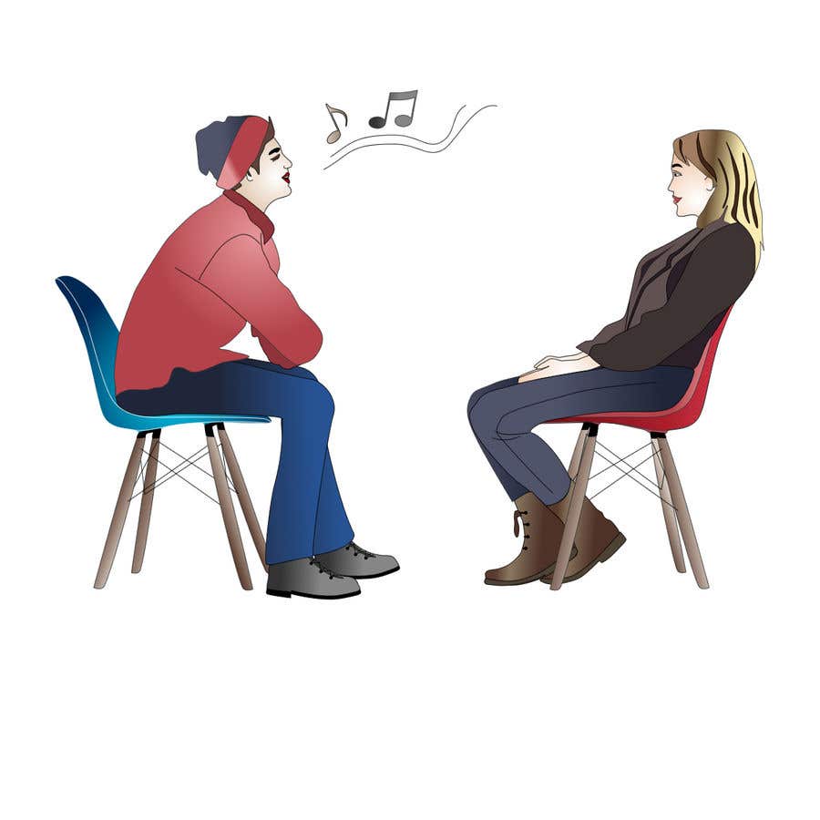 Entri Kontes #9 untuk                                                Illustration 2 people in chairs who sing
                                            
