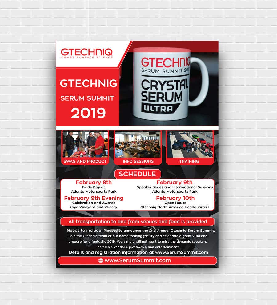 Penyertaan Peraduan #95 untuk                                                 Design Gtechniq Serum Summit 2019 poster
                                            