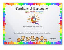 #29 para certificate of appreciation for childrens autism charity de DhanvirArt