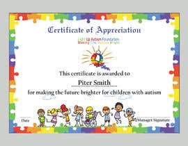 #25 para certificate of appreciation for childrens autism charity de Heartbd5
