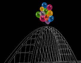 #2 สำหรับ I need a design made of the bridge I posted here and several multi coloured balloons attached to the top of it. The bridge only needs to be outlined. The bridge will be just white outlined โดย kesabk