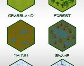 #28 untuk Hexagonal tile spritesheet with grass, marsh, tundra tiles, etc. oleh Jzanardi