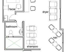 #1 interior furniture layout for ladies beauty salon and nails bar részére Ab0mar által