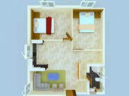 Rushhere님에 의한 Design a layout of a two bedroom flat, including furniture.을(를) 위한 #19