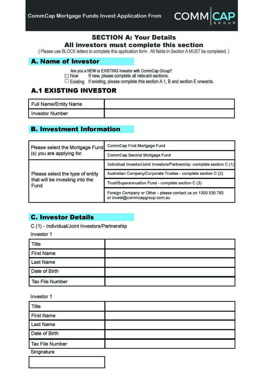Contest Entry #6 for                                                 Design editable PDF Application Form
                                            