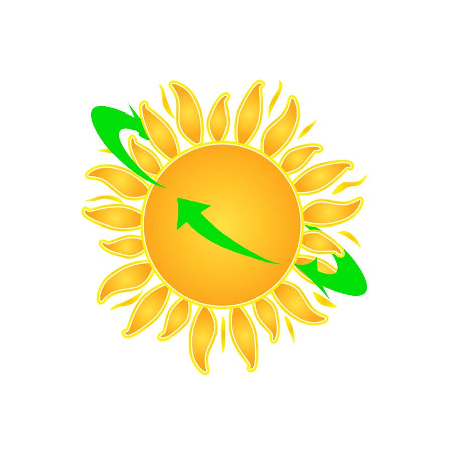 ผลงานการประกวด #21 สำหรับ                                                 Design a logo for a sustainability business. No business name in the logo. It should have 3 green arrows around a yellow conceptualised flaring sun. The sun flare should be in the centre and the flares emerge from behind the green arrows.
                                            