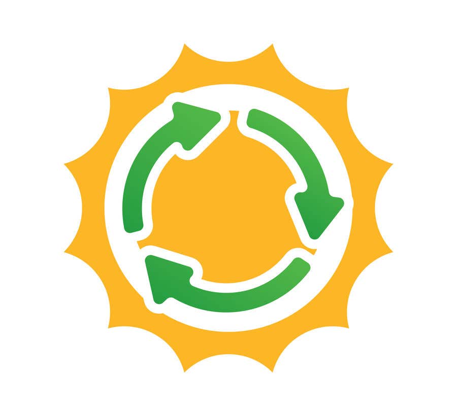ผลงานการประกวด #17 สำหรับ                                                 Design a logo for a sustainability business. No business name in the logo. It should have 3 green arrows around a yellow conceptualised flaring sun. The sun flare should be in the centre and the flares emerge from behind the green arrows.
                                            