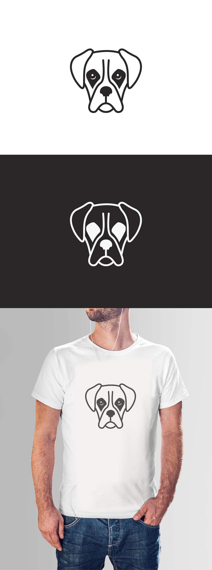 Intrarea #123 pentru concursul „                                                I need a logo/drawing of a boxer dog, mainly to print on clothing and merchandise. See description in post.
                                            ”