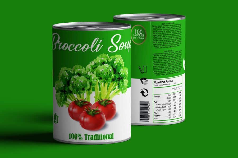 Intrarea #40 pentru concursul „                                                I need a logo for a 2D artist. It must be a soup can with a "Broccoli Soup" title.
                                            ”
