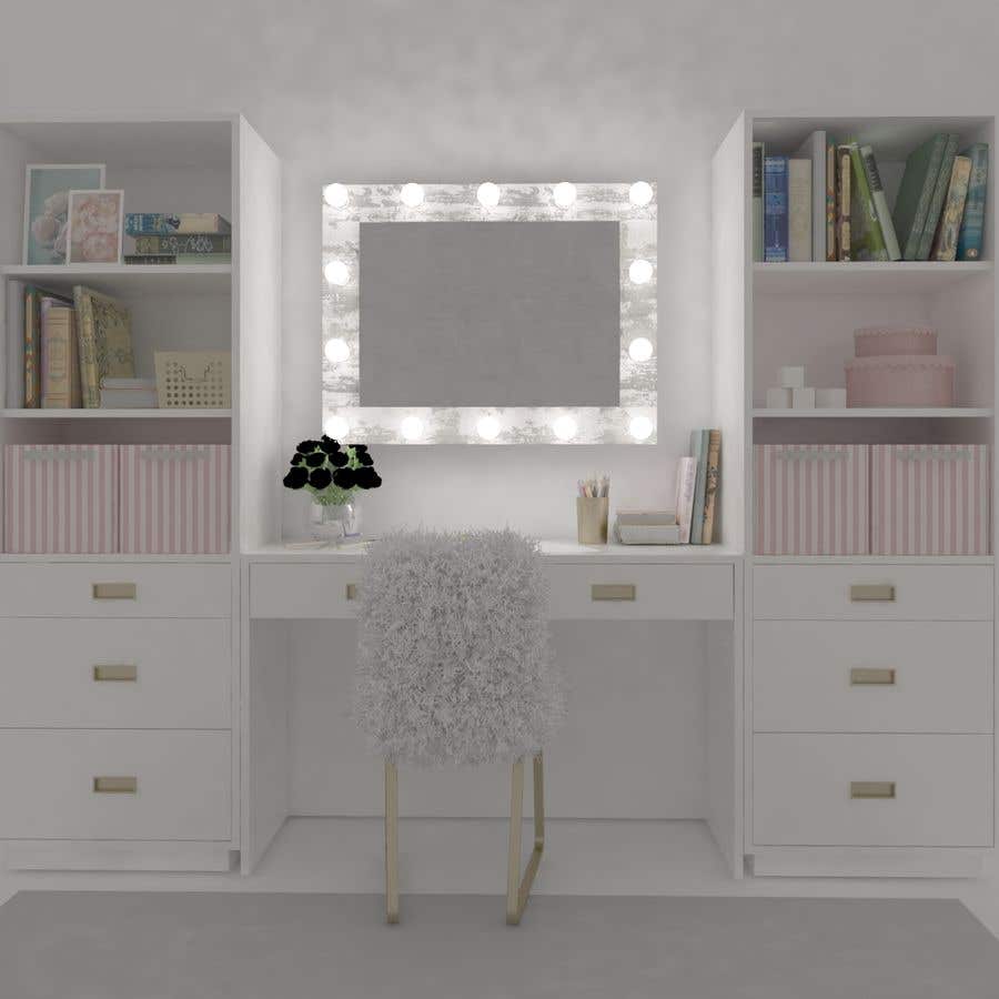 Proposition n°14 du concours                                                 design an a makeup dressing table with led lights and storage
                                            